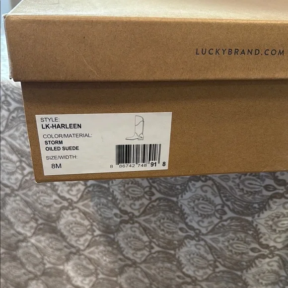 Lucky Brand Gray  Suede HARLEEN Knee-High Boots - Picture 7 of 9